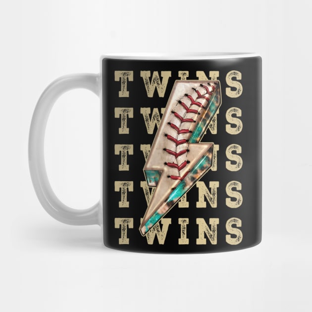 Aesthetic Design Twins Gifts Vintage Styles Baseball by QuickMart